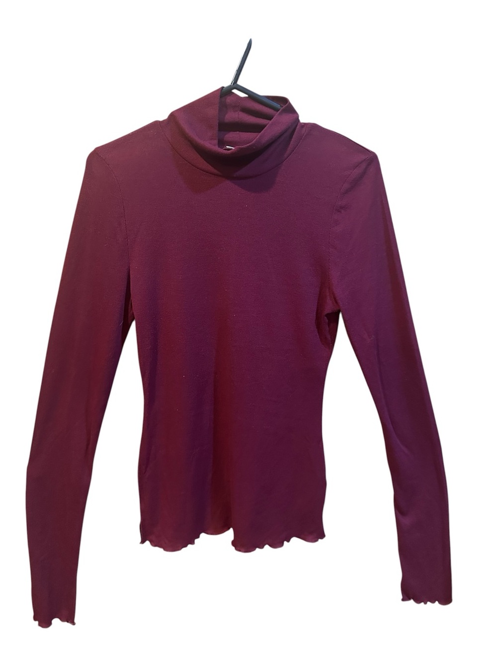 Free People Burgundy Long Sleeve Turtleneck Top